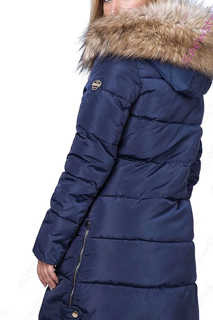 Hooded Parka - Women's Premium Faux Fur Padded Coat in UK Sizes 8, 10, 12, 14