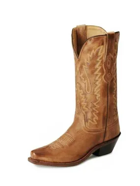 Women's Tan Cowgirl Boots 12 inch Fashion Snip Toe Old West LF1529