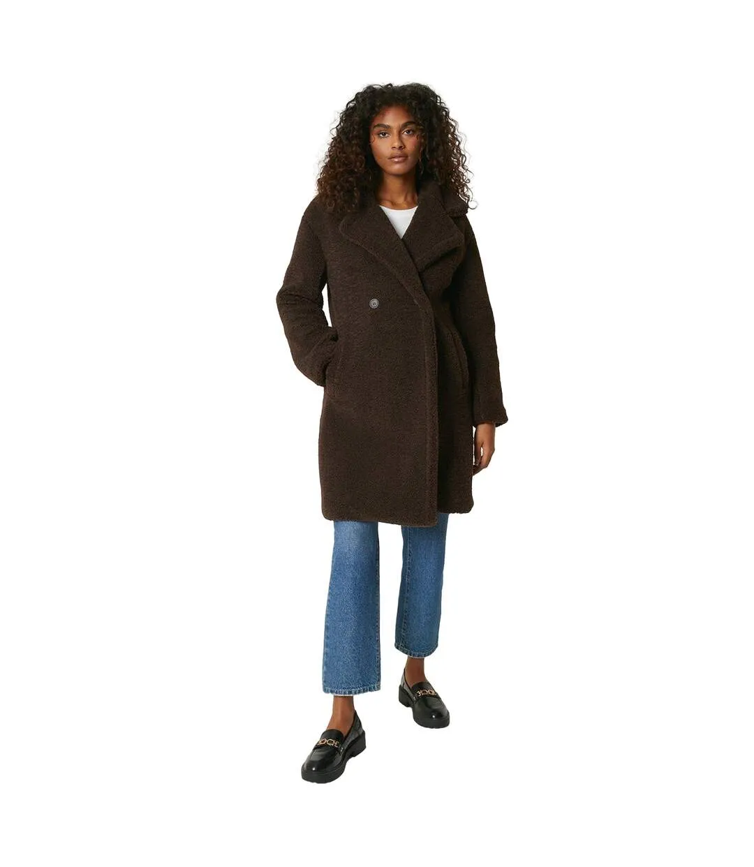 Brown Borg Midi Coat for Ladies