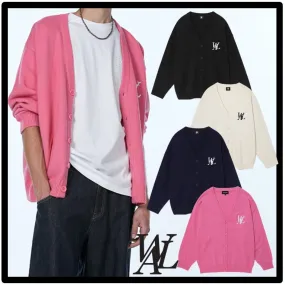 WOOALONG Casual Style Unisex Street Style Logo Cardigans