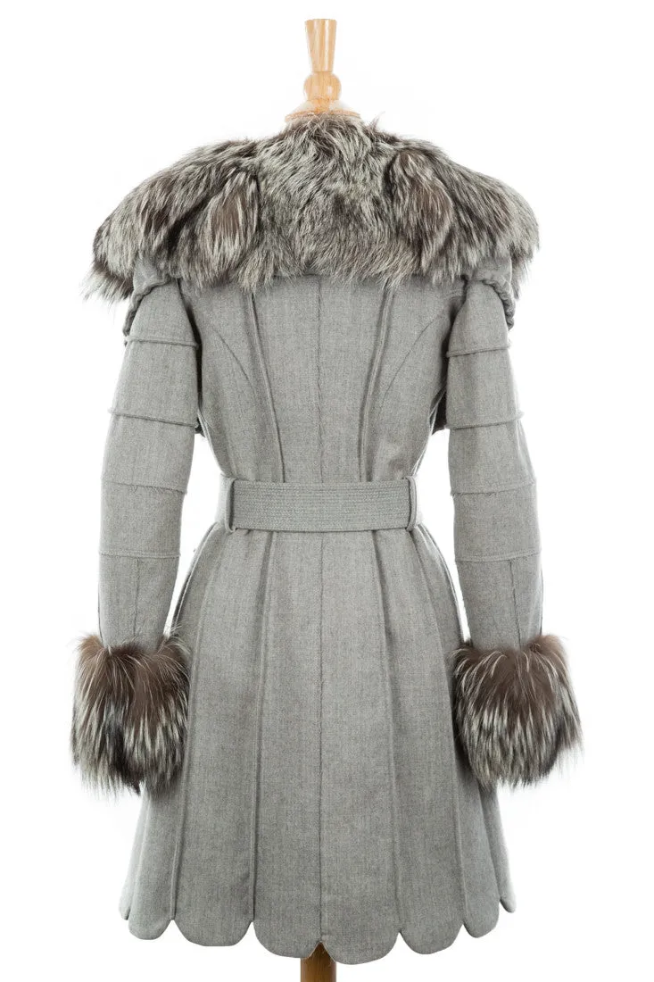 Wool Coat With Fur Trim