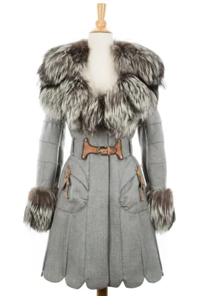 Wool Coat With Fur Trim