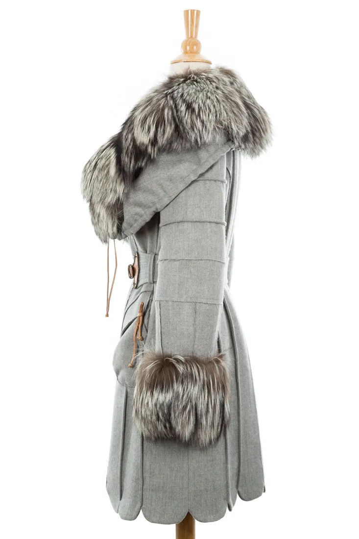 Wool Coat With Fur Trim