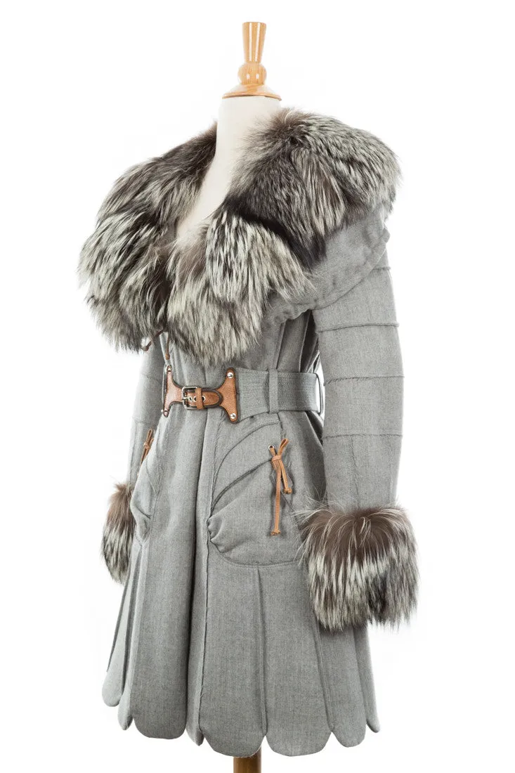 Wool Coat With Fur Trim