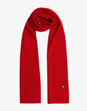 Wool Scarf - Red Ribbed