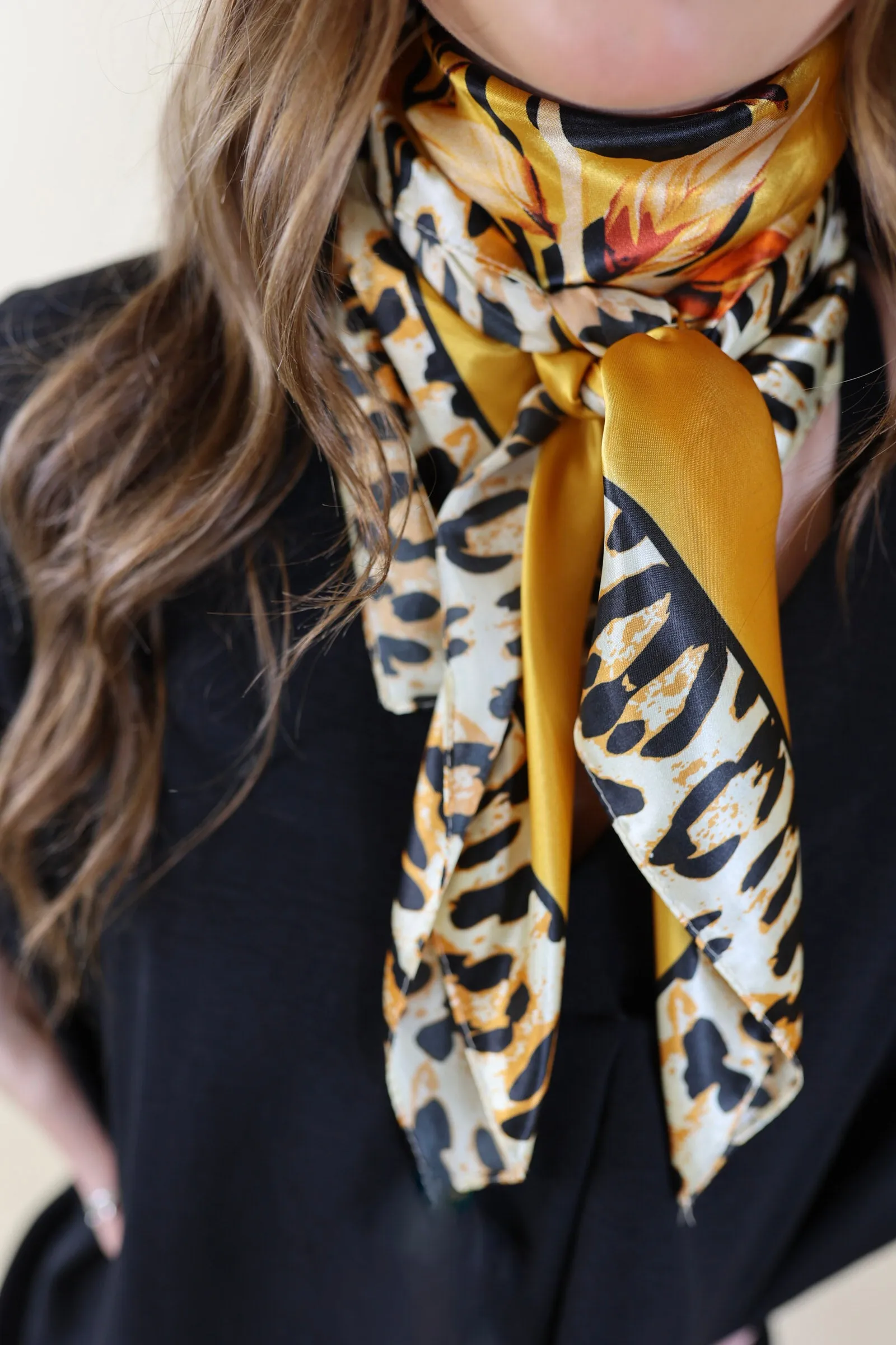 Yellow Wild Rag with Bold Floral Pattern