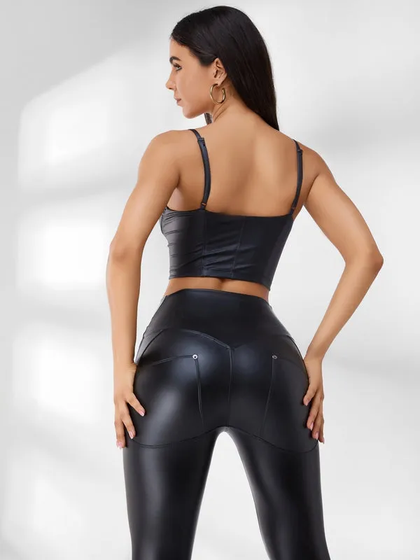 Female High Rise PU Leggings ZASUWA